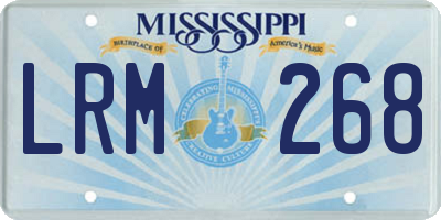 MS license plate LRM268