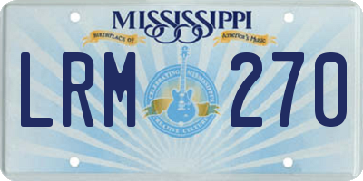 MS license plate LRM270