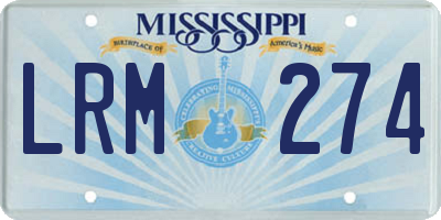 MS license plate LRM274