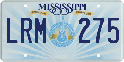 MS license plate LRM275