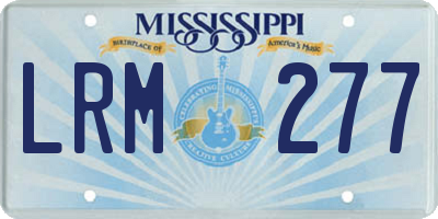 MS license plate LRM277