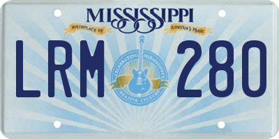MS license plate LRM280