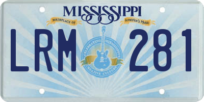 MS license plate LRM281