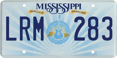 MS license plate LRM283