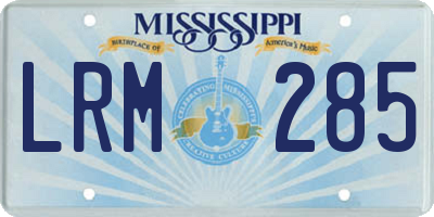 MS license plate LRM285