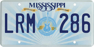 MS license plate LRM286
