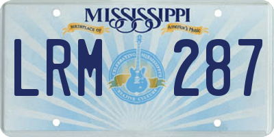MS license plate LRM287