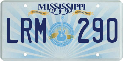 MS license plate LRM290