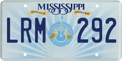 MS license plate LRM292