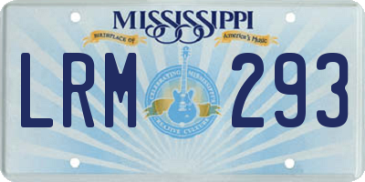 MS license plate LRM293