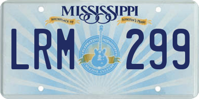 MS license plate LRM299