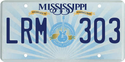 MS license plate LRM303
