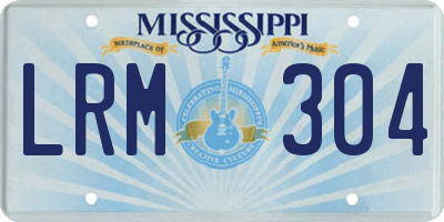 MS license plate LRM304