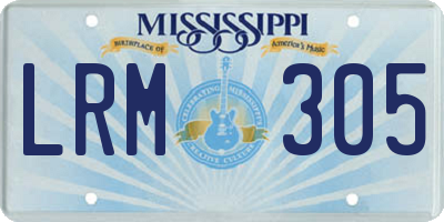 MS license plate LRM305