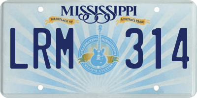 MS license plate LRM314