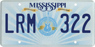 MS license plate LRM322
