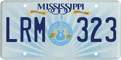 MS license plate LRM323