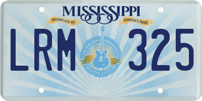 MS license plate LRM325