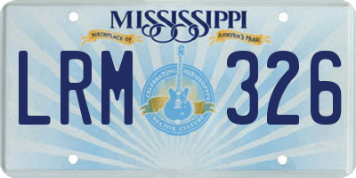 MS license plate LRM326