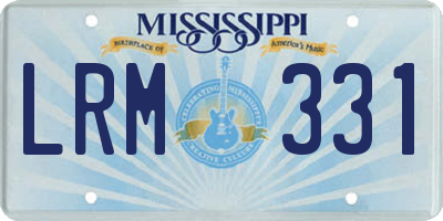 MS license plate LRM331