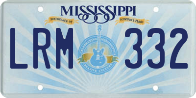 MS license plate LRM332