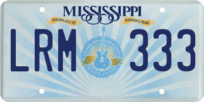 MS license plate LRM333