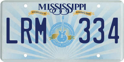 MS license plate LRM334
