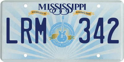 MS license plate LRM342
