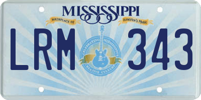 MS license plate LRM343