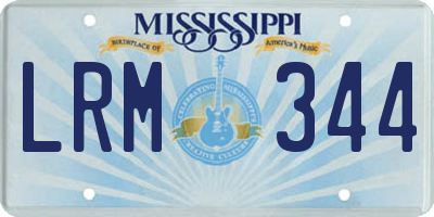 MS license plate LRM344