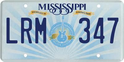 MS license plate LRM347