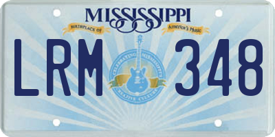 MS license plate LRM348