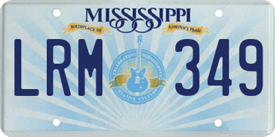 MS license plate LRM349