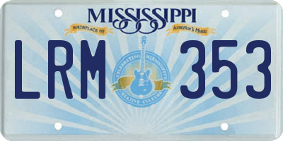 MS license plate LRM353