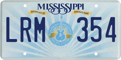 MS license plate LRM354