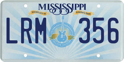 MS license plate LRM356
