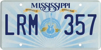 MS license plate LRM357