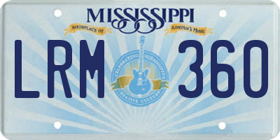 MS license plate LRM360