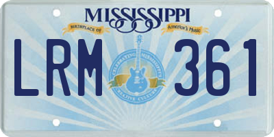 MS license plate LRM361