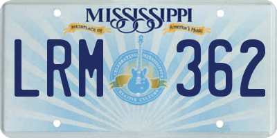 MS license plate LRM362