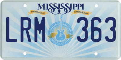MS license plate LRM363