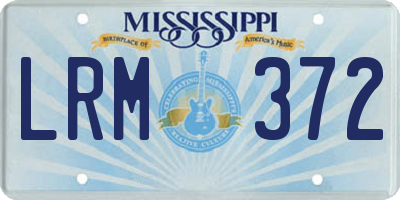 MS license plate LRM372
