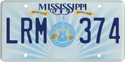 MS license plate LRM374