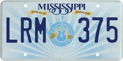 MS license plate LRM375