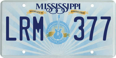 MS license plate LRM377