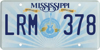 MS license plate LRM378