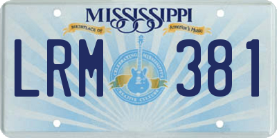 MS license plate LRM381
