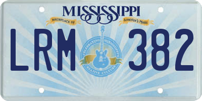 MS license plate LRM382