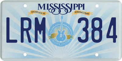 MS license plate LRM384