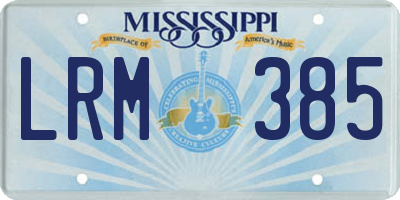 MS license plate LRM385